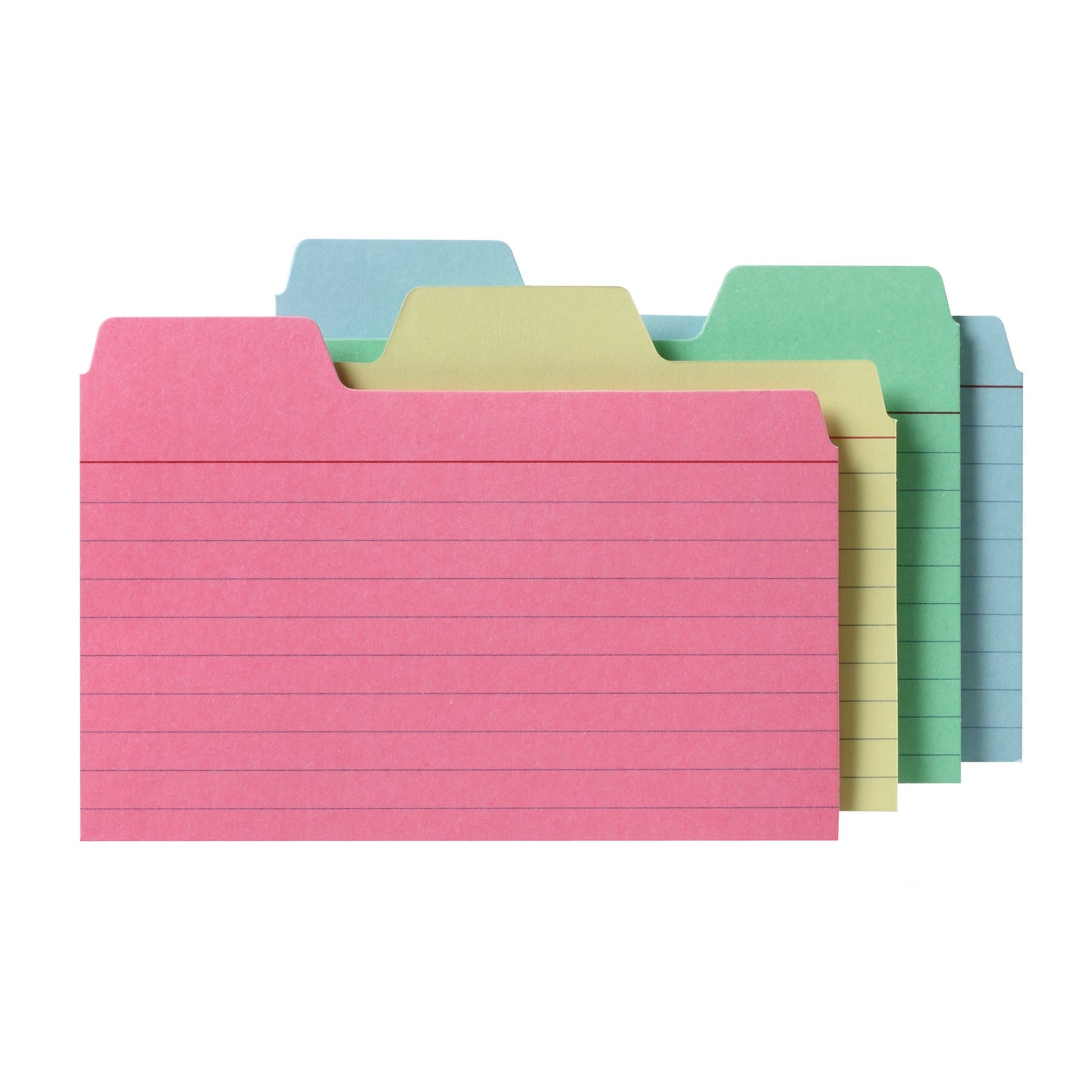 Find It Ruled Tabbed Assorted Colors Index Cards - 48 ct