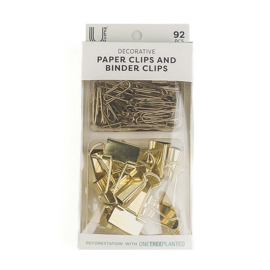 U Style Decorative Paper & Binder Clips - Gold