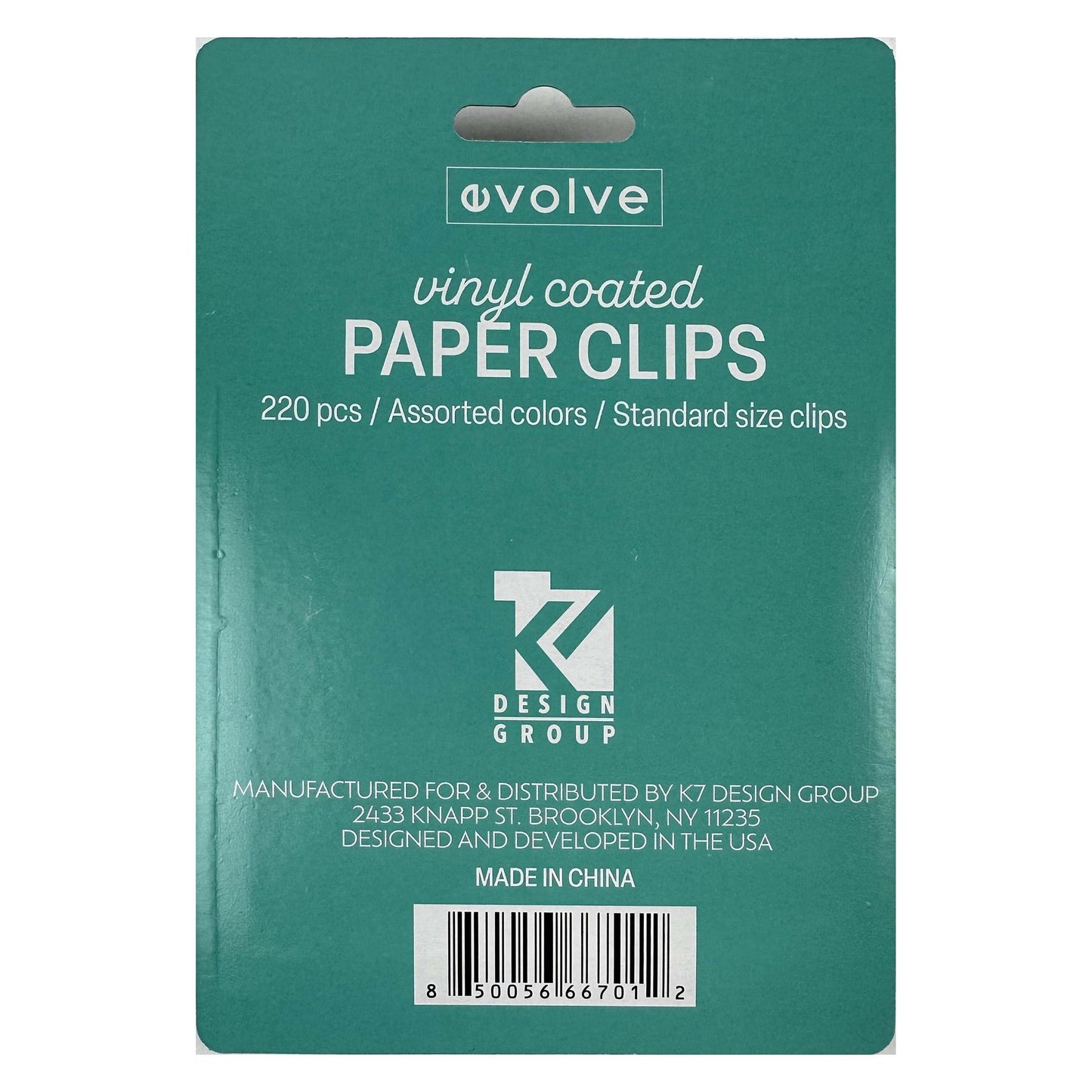 Evolve Vinyl Coated Paper Clips - Multi Color