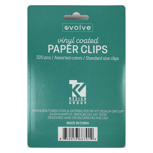 Evolve Vinyl Coated Paper Clips - Multi Color