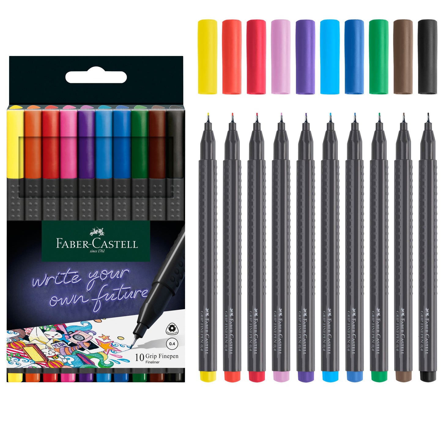 Faber-Castell Grip Fineliner Pens - Assorted Ink