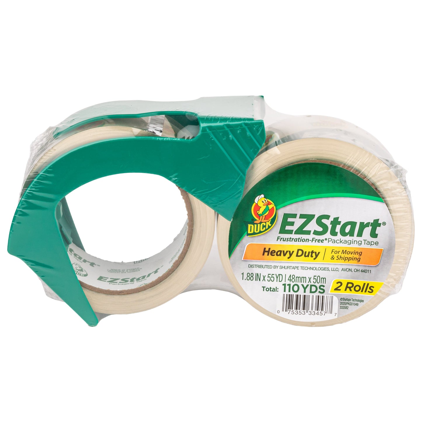 Duck EZ Start Heavy Duty Packaging Tape, 2 Pk