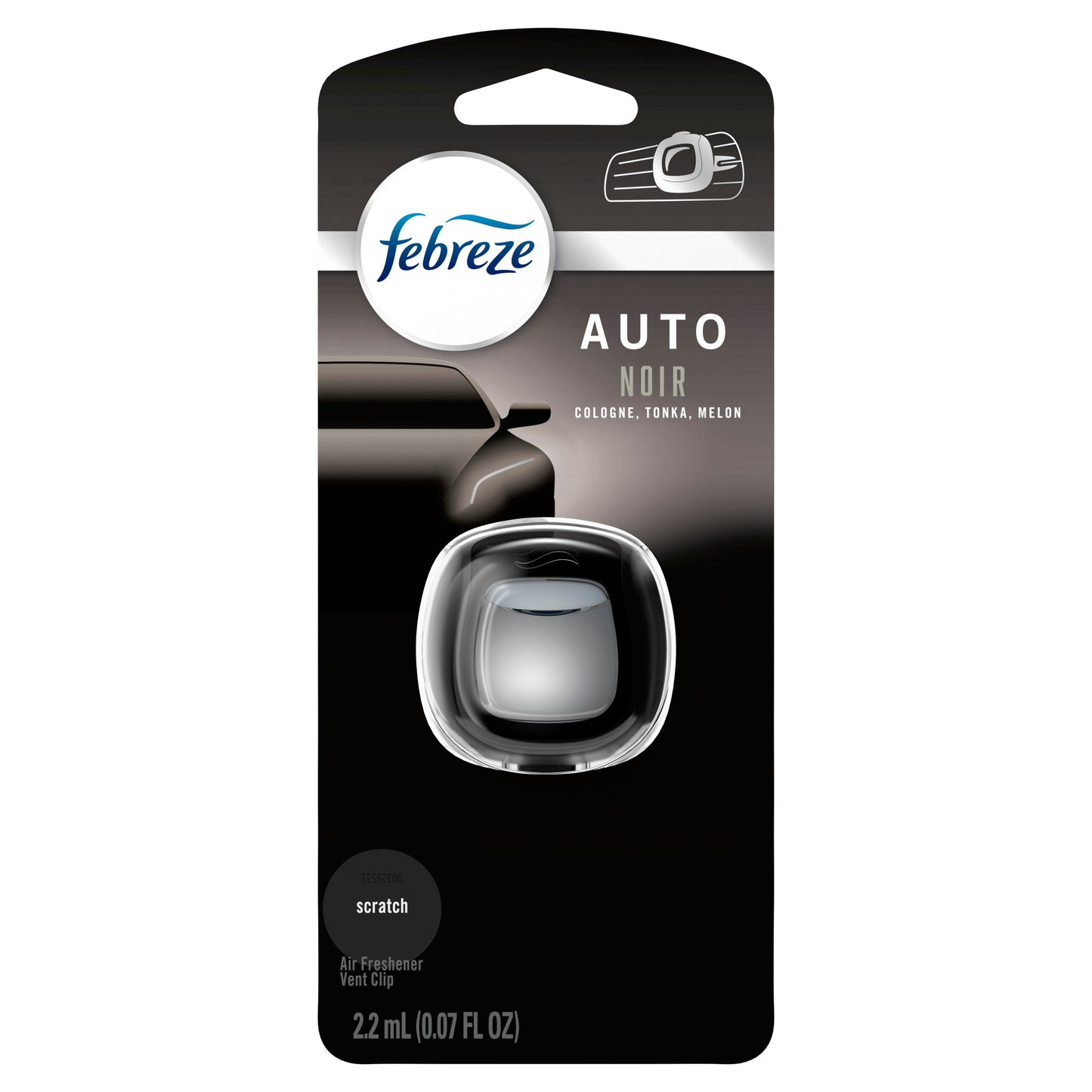 Febreze Auto Vent Clip Air Freshener - Noir