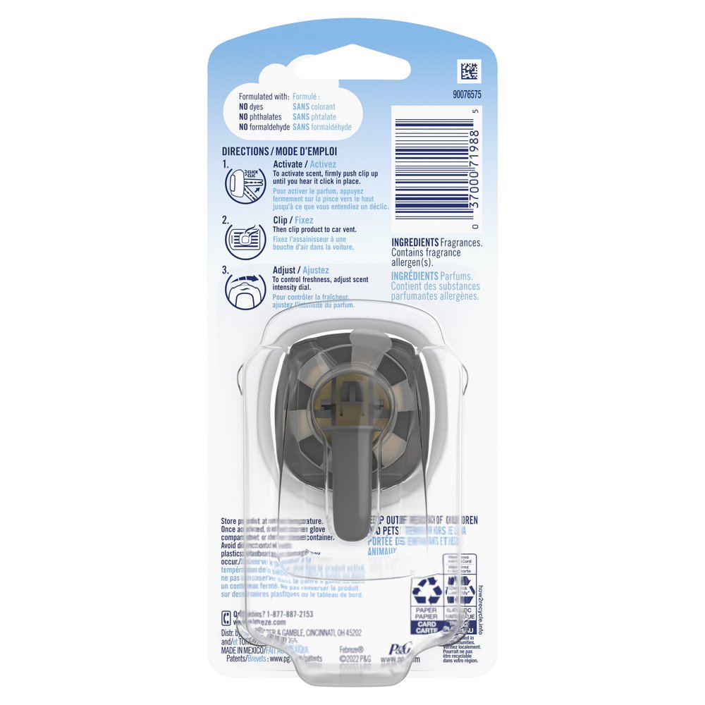 Febreze Auto Vent Clip Air Freshener - Evening Woods