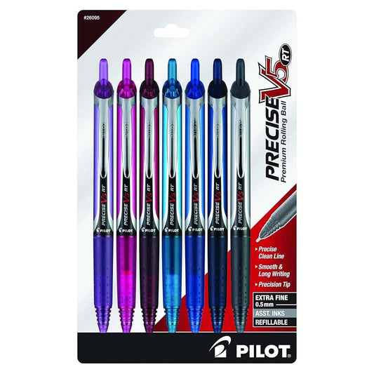 Pilot Precise V5 RT 0.5mm Rolling Ball Pens - Assorted Ink