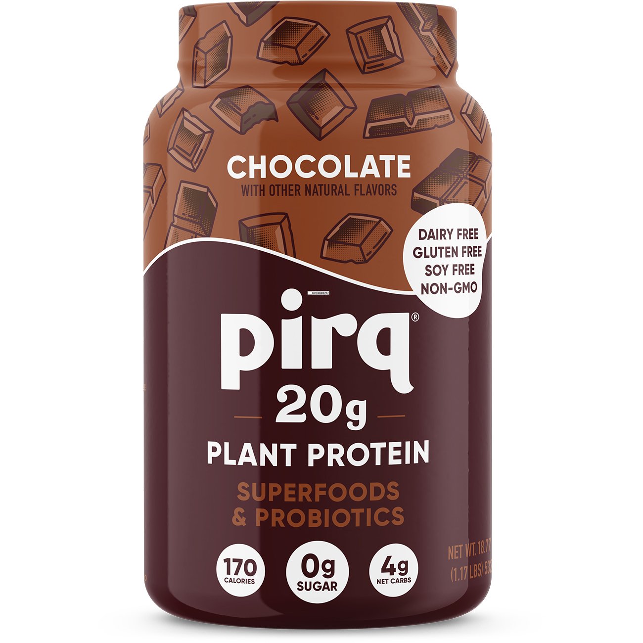 Pirq 20g Plant Protein Powder + Superfoods & Probiotics - Chocolate