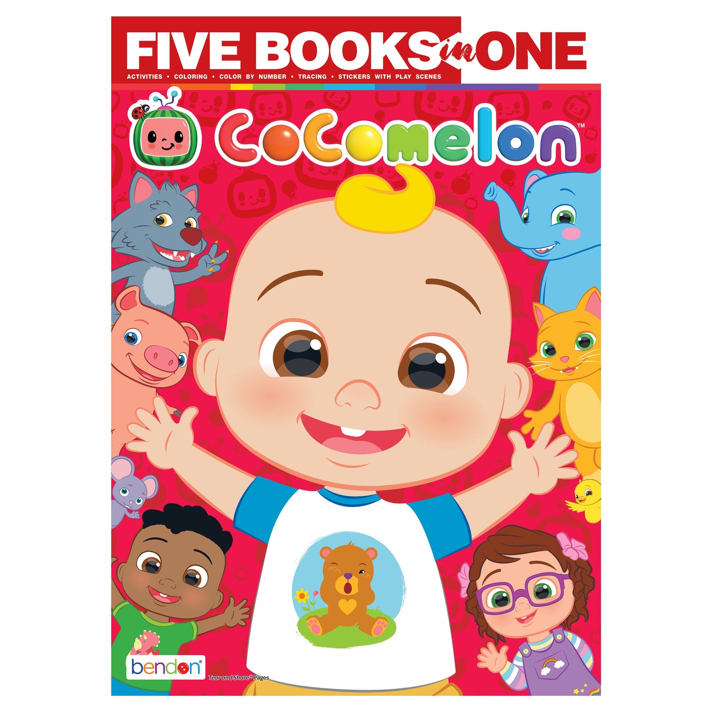 Bendon Cocomelon  5 Books In 1 Coloring and Activity Book