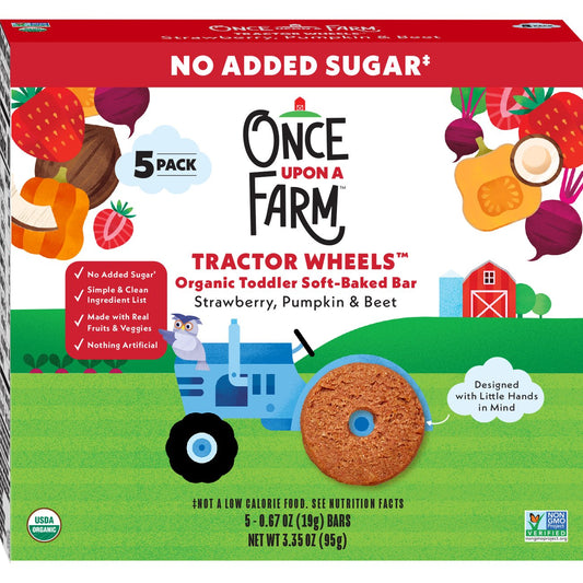 Once Upon a Farm Tractor Wheels Organic Toddler Soft-Baked Bar - Strawberry, Pumpkin & Beet
