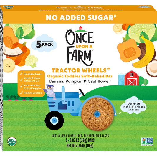 Once Upon a Farm Tractor Wheels Organic Toddler Soft-Baked Bar - Banana, Pumpkin & Cauliflower