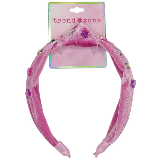 Trend Zone Bejeweled Velvet Knot Top Hair Headband