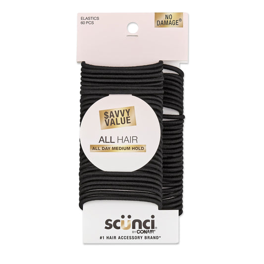 Scunci Elastic Hair Ties - Black