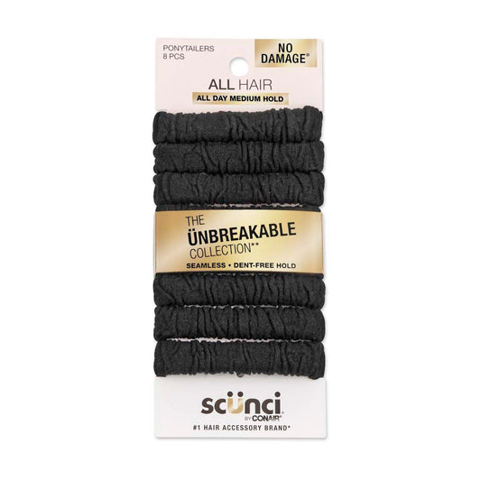 Scunci No Damage Unbreakable Ponytailers - Black