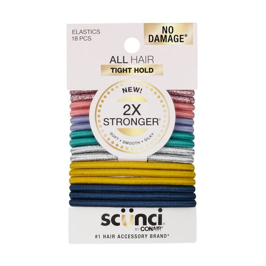 Scunci Tight Hold No Damage Elastics Bands - Multi Colored