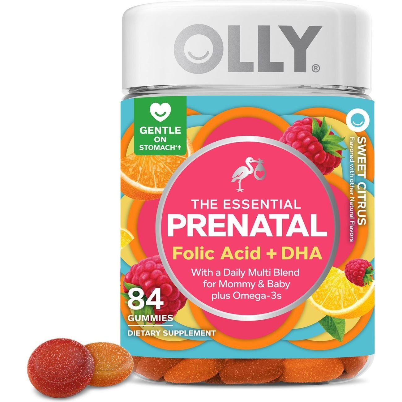 OLLY Prenatal Multivitamin Folic Acid, DHA, & Omega-3 Gummies - Sweet Citrus