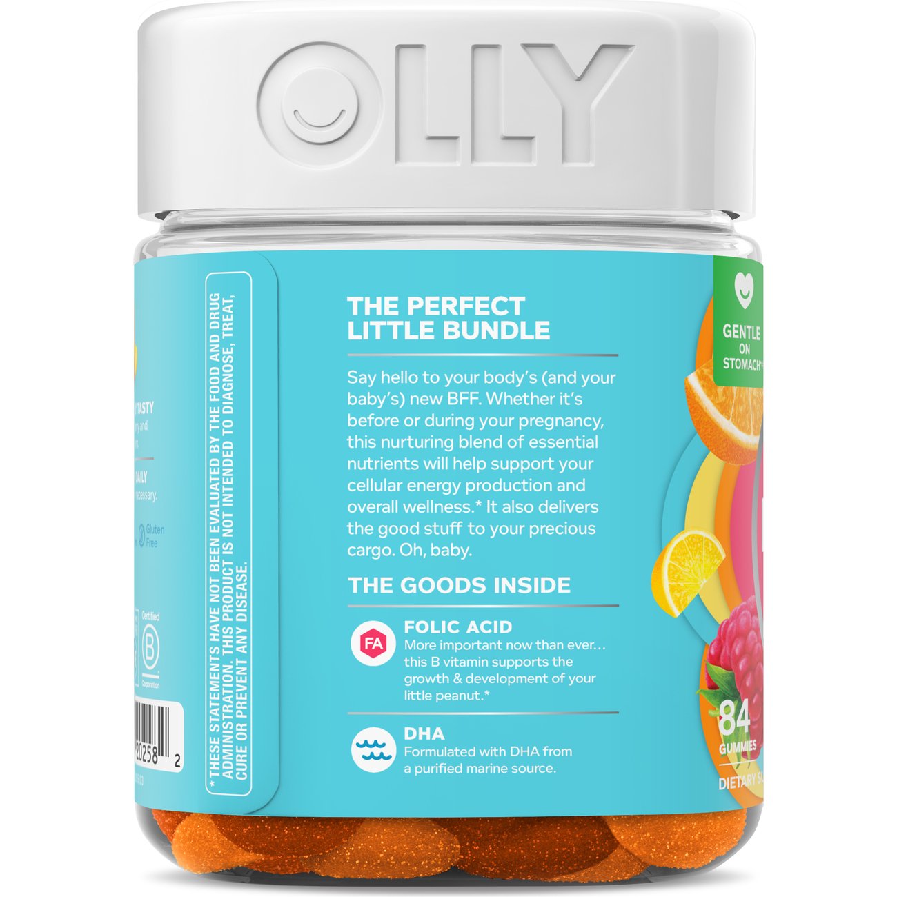 OLLY Prenatal Multivitamin Folic Acid, DHA, & Omega-3 Gummies - Sweet Citrus