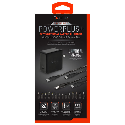 Helix ProSeries PowerPlus 65-Watt Universal Laptop Charger