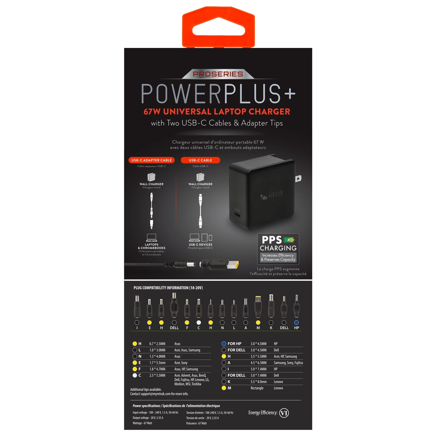 Helix ProSeries PowerPlus 65-Watt Universal Laptop Charger
