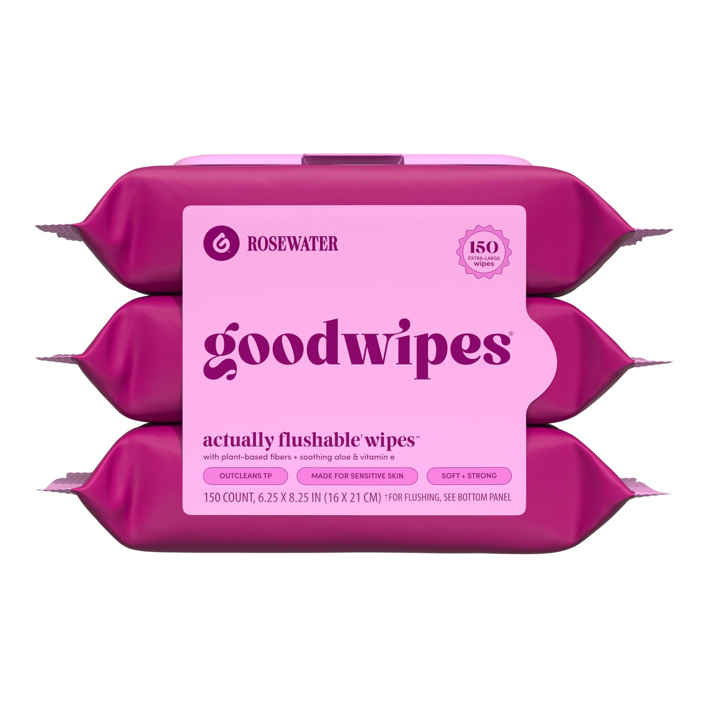 Goodwipes goodwipes XL Flushable Wipes - Rosewater 3 pk