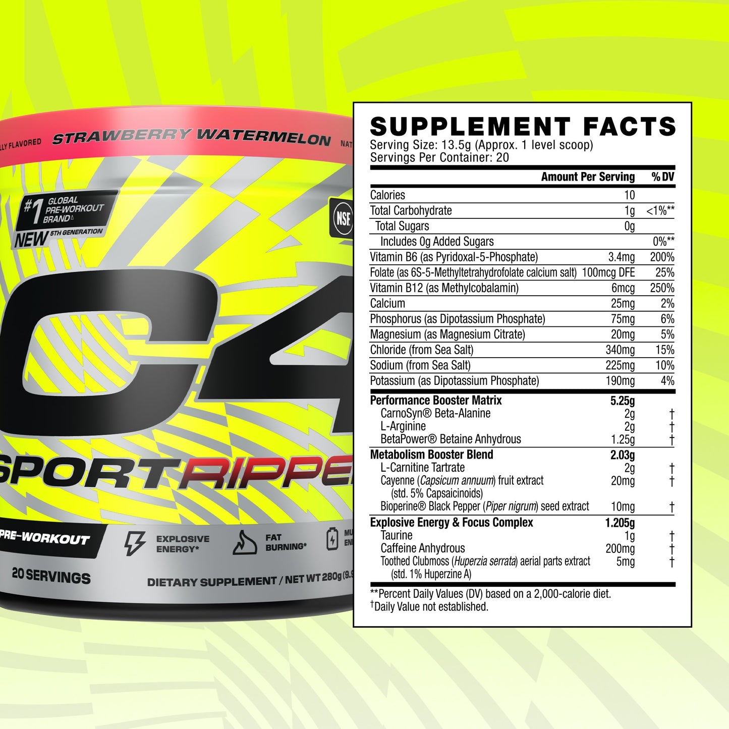 C4 Sport Pre-Workout - Ripped Strawberry Watermelon