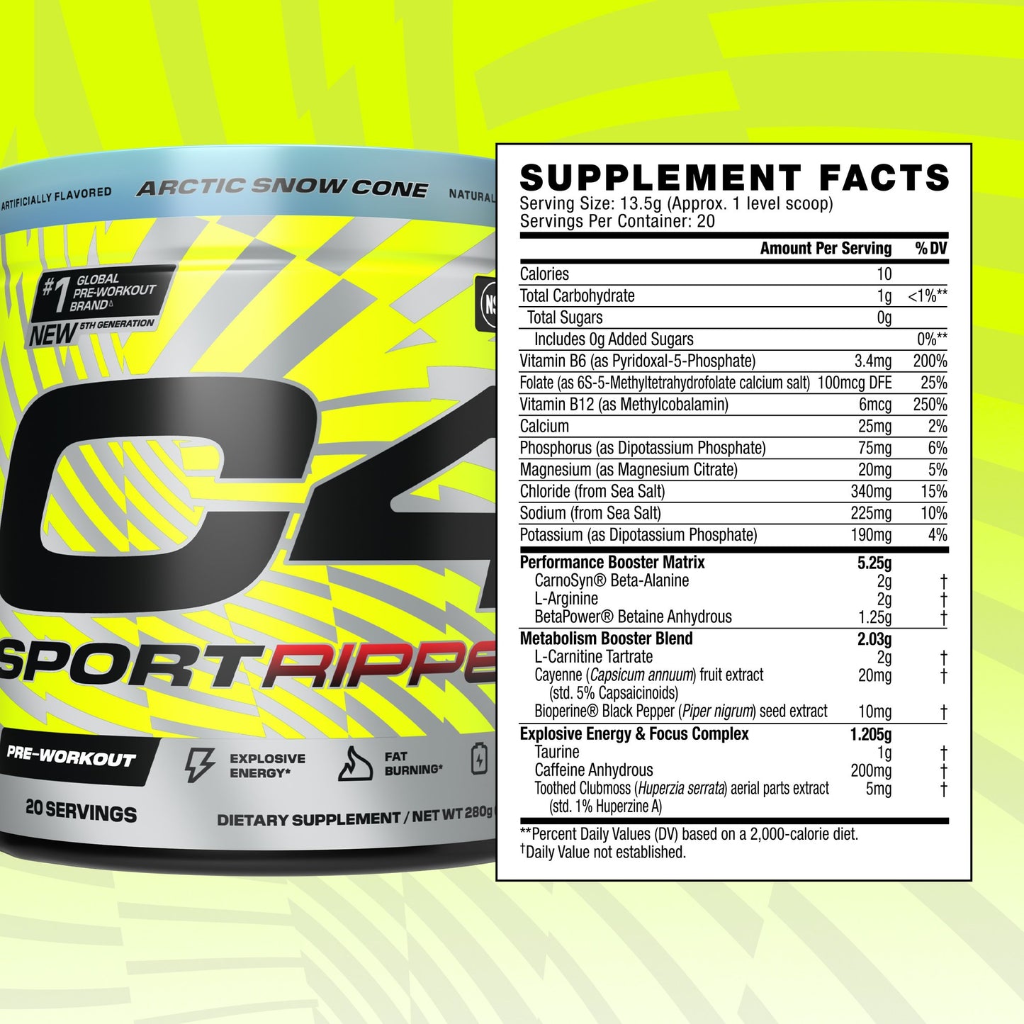 C4 Sport Pre-Workout - Ripped Arctic Snow Cone