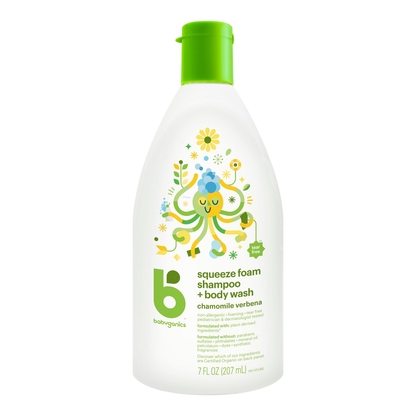 Babyganics Squeeze Foam Shampoo + Body Wash - Chamomile Verbena