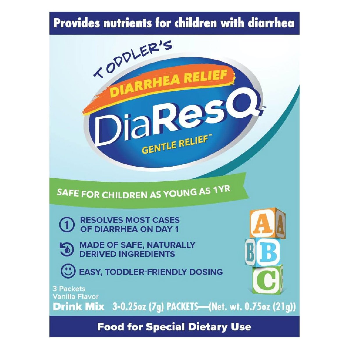 DiaResQ Toddler's Diarrhea Relief Drink Mix - Vanilla