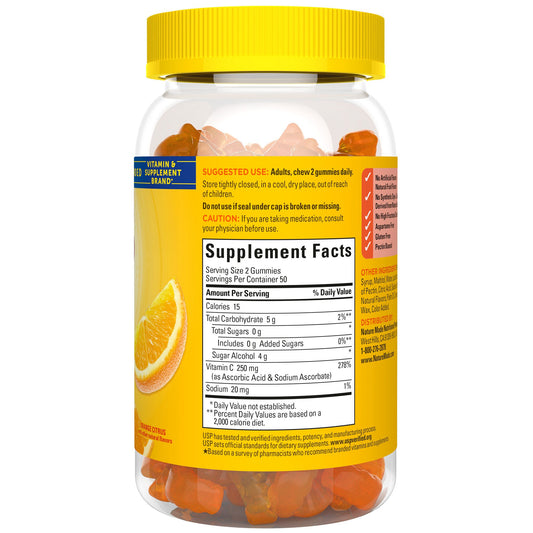 Nature Made  Zero Sugar Vitamin C Gummies - Orange Citrus