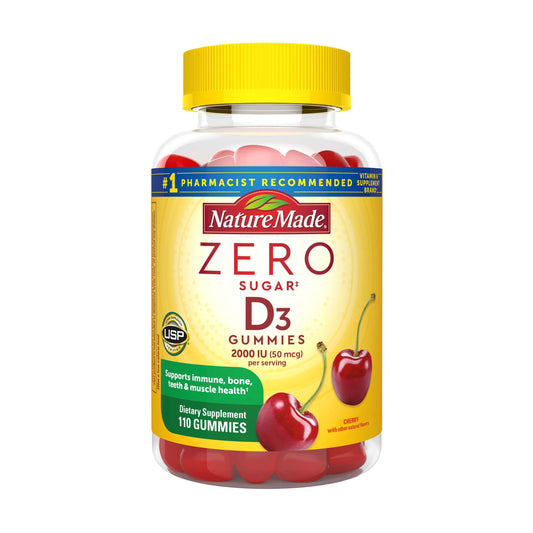 Nature Made Zero Sugar Vitamin D3 Gummies - Cherry