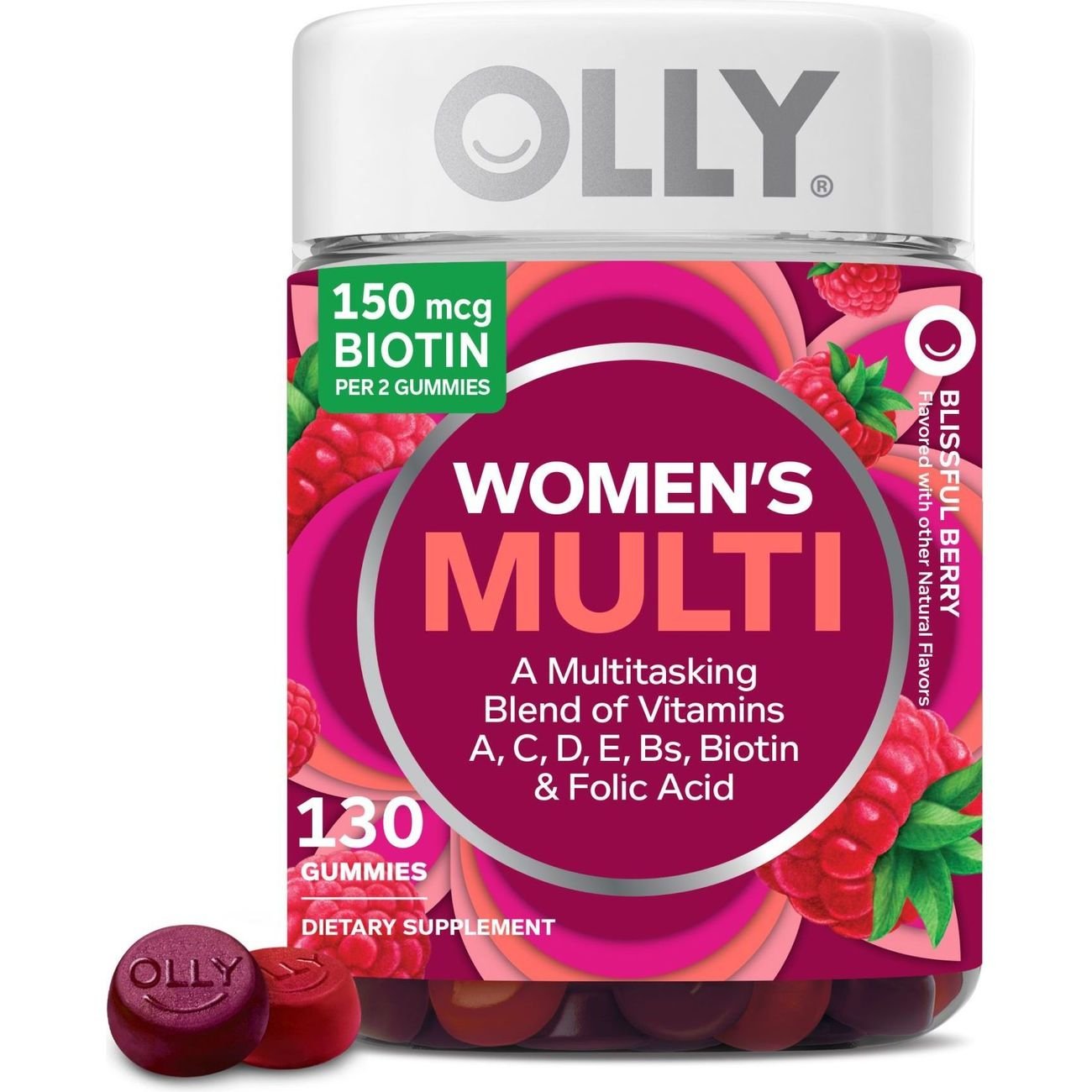 OLLY Women's Multivitamin Biotin & Folic Acid Gummies - Berry