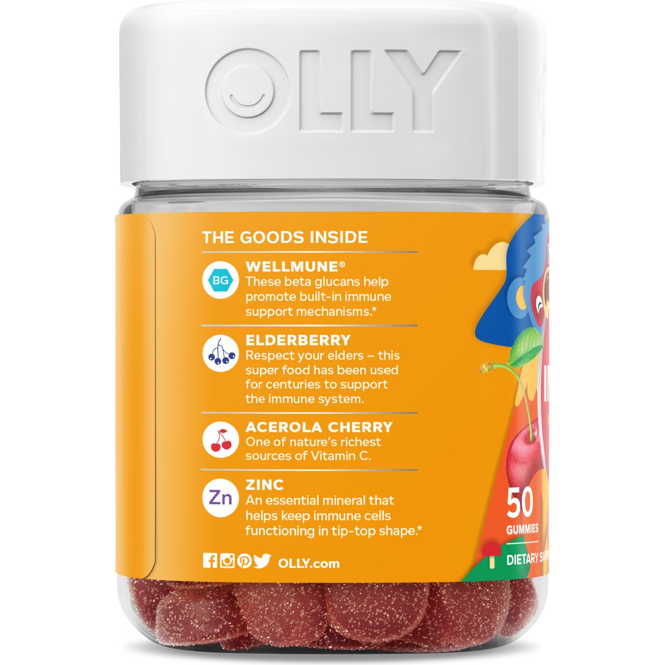 OLLY Kids Elderberry Immunity Gummies - Cherry Berry
