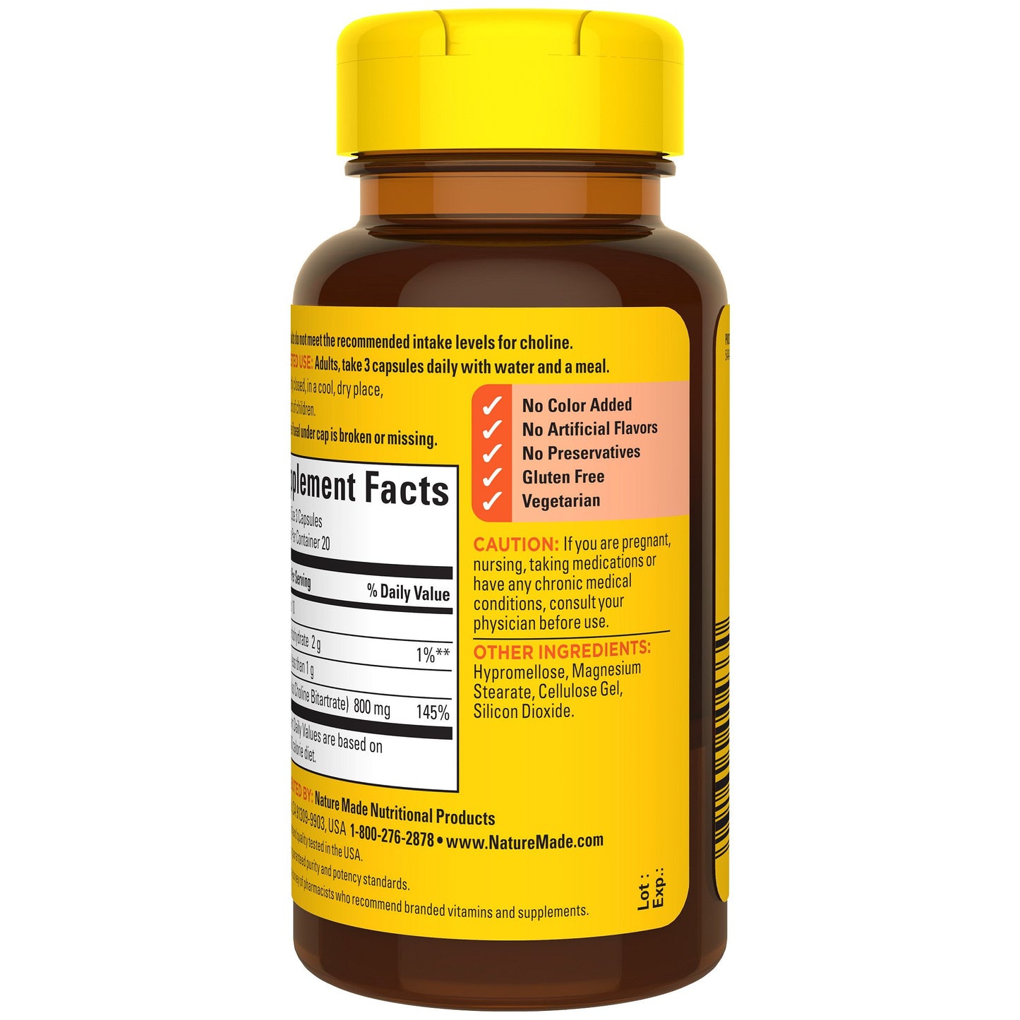 Nature Made Choline Extra Strength Dosage Capsules