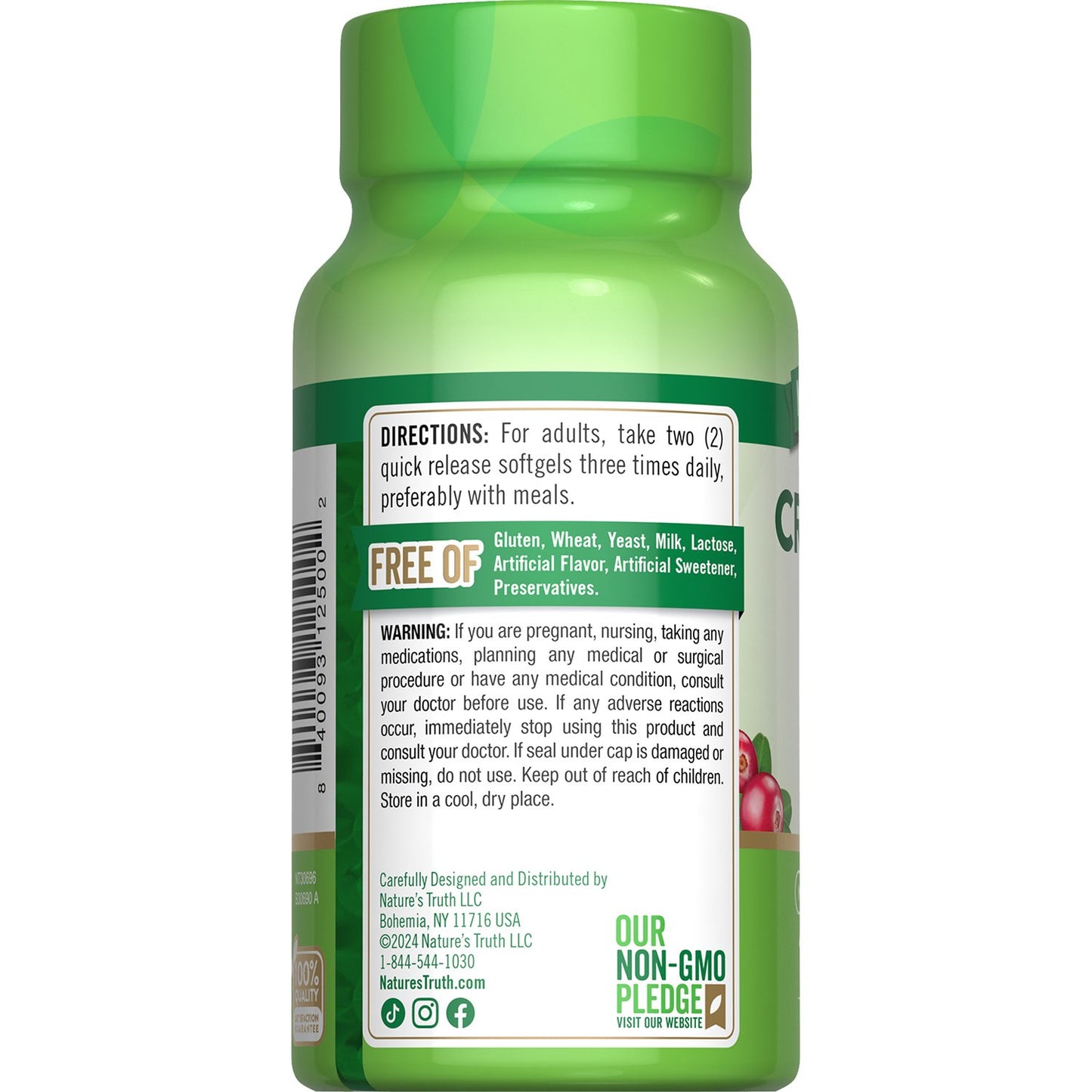 Nature's Truth Cranberry Plus Vitamin C 8400 mg Quick Release Softgels