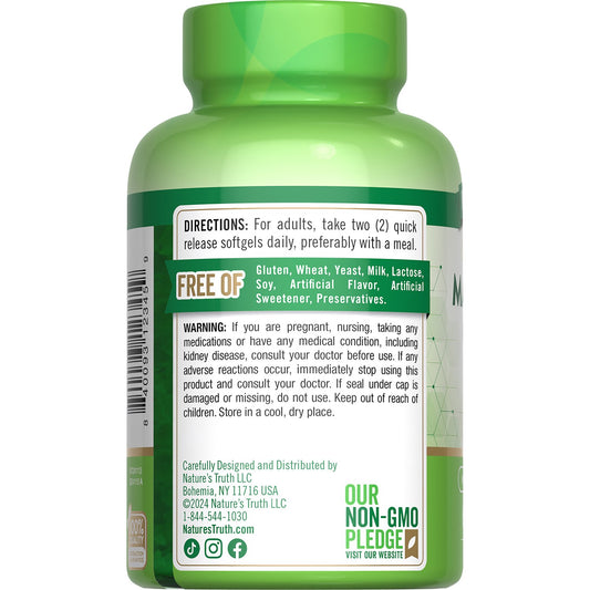 Nature's Truth Magnesium Citrate 250mg Quick-Release Softgels