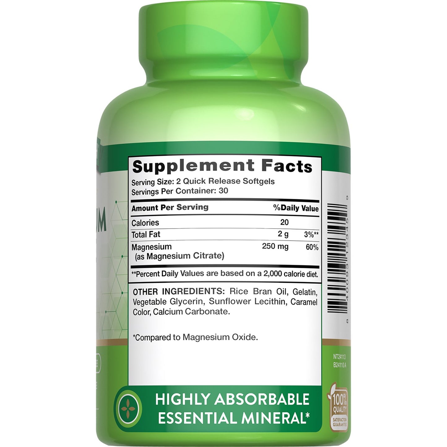 Nature's Truth Magnesium Citrate 250mg Quick-Release Softgels