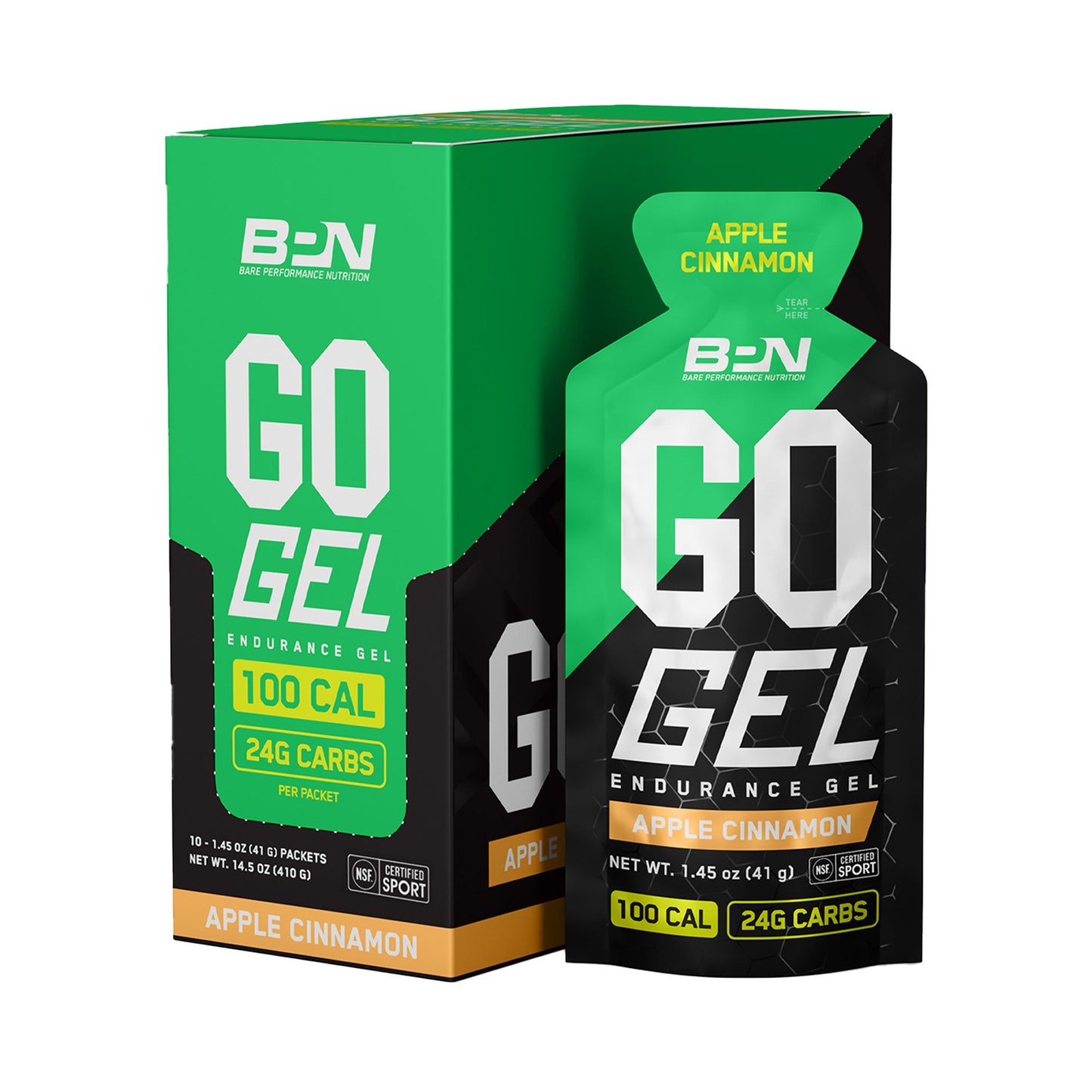 Bare Performance Nutrition Go Gel Endurance Gel Packs - Apple Cinnamon