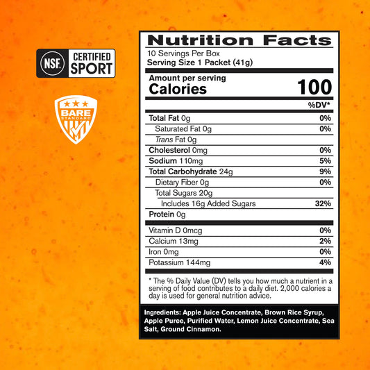 Bare Performance Nutrition Go Gel Endurance Gel Packs - Apple Cinnamon