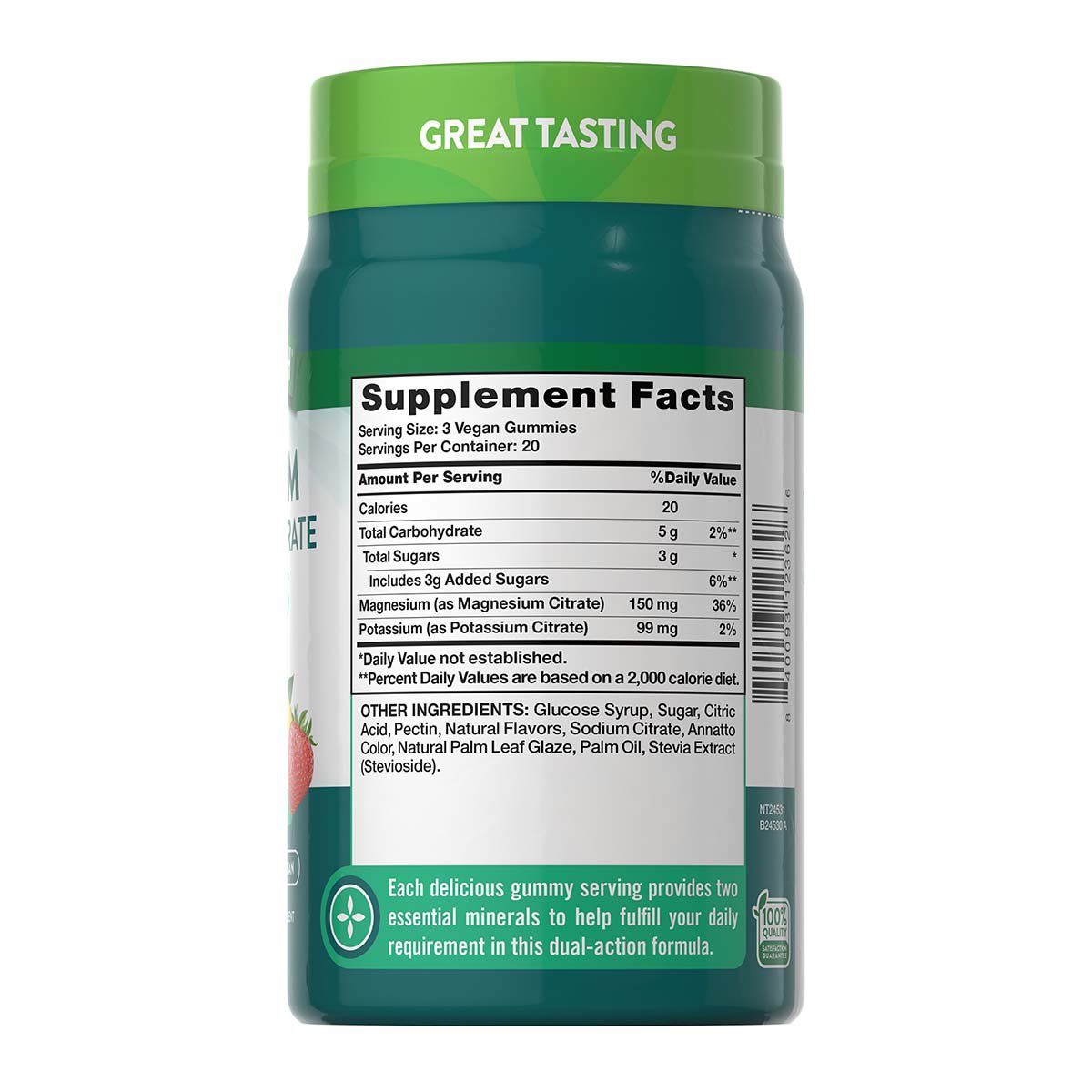 Nature's Truth Potassium + Magnesium Citrate Gummies - Peach Strawberry