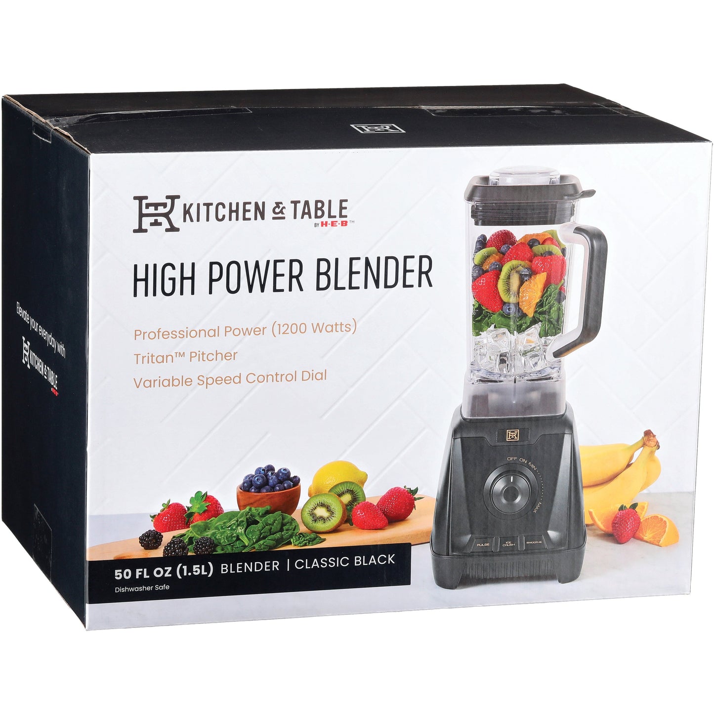 Kitchen & Table by H-E-B 1200W Blender - Classic Black