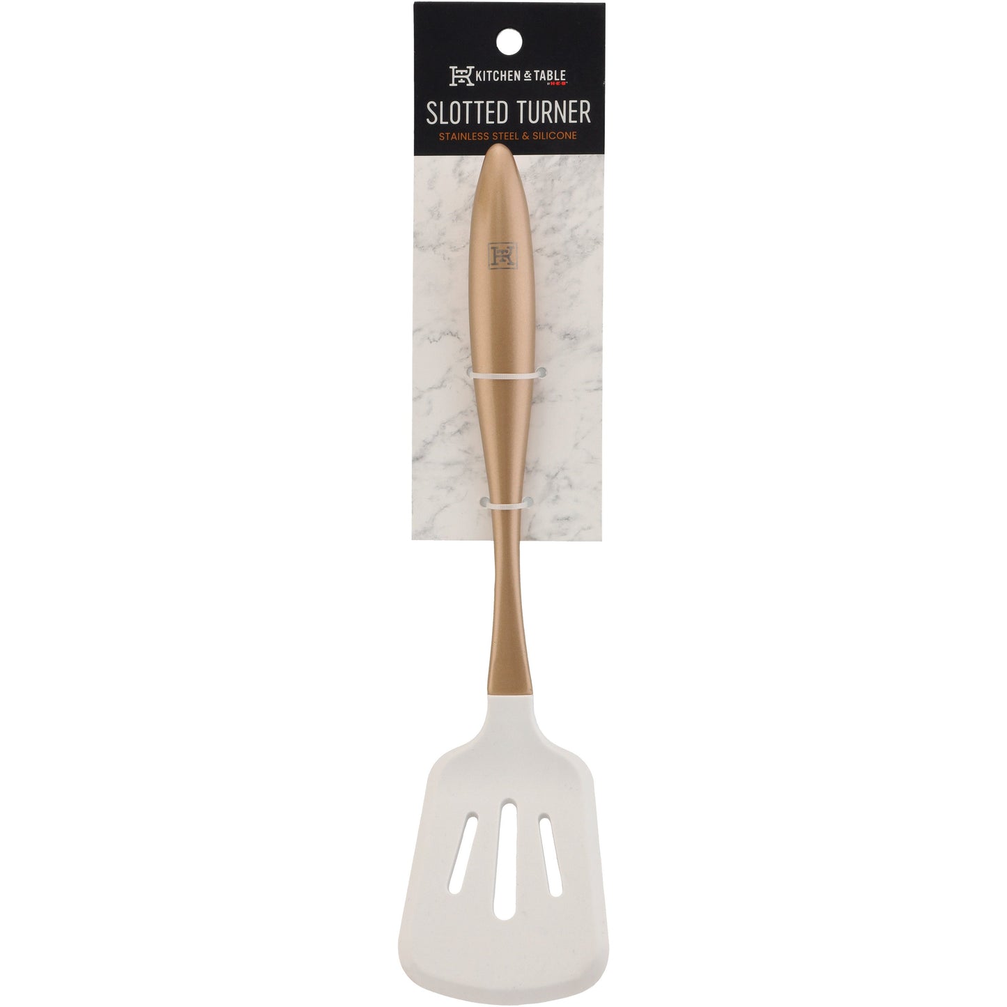 Kitchen & Table by H-E-B Stainless Steel & Silicone Slotted Turner - Gold