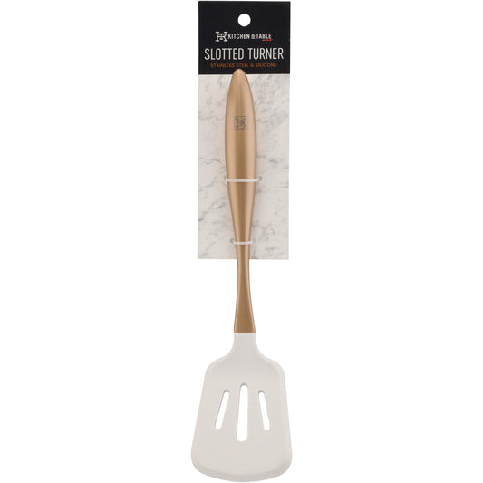 Kitchen & Table by H-E-B Stainless Steel & Silicone Slotted Turner - Gold