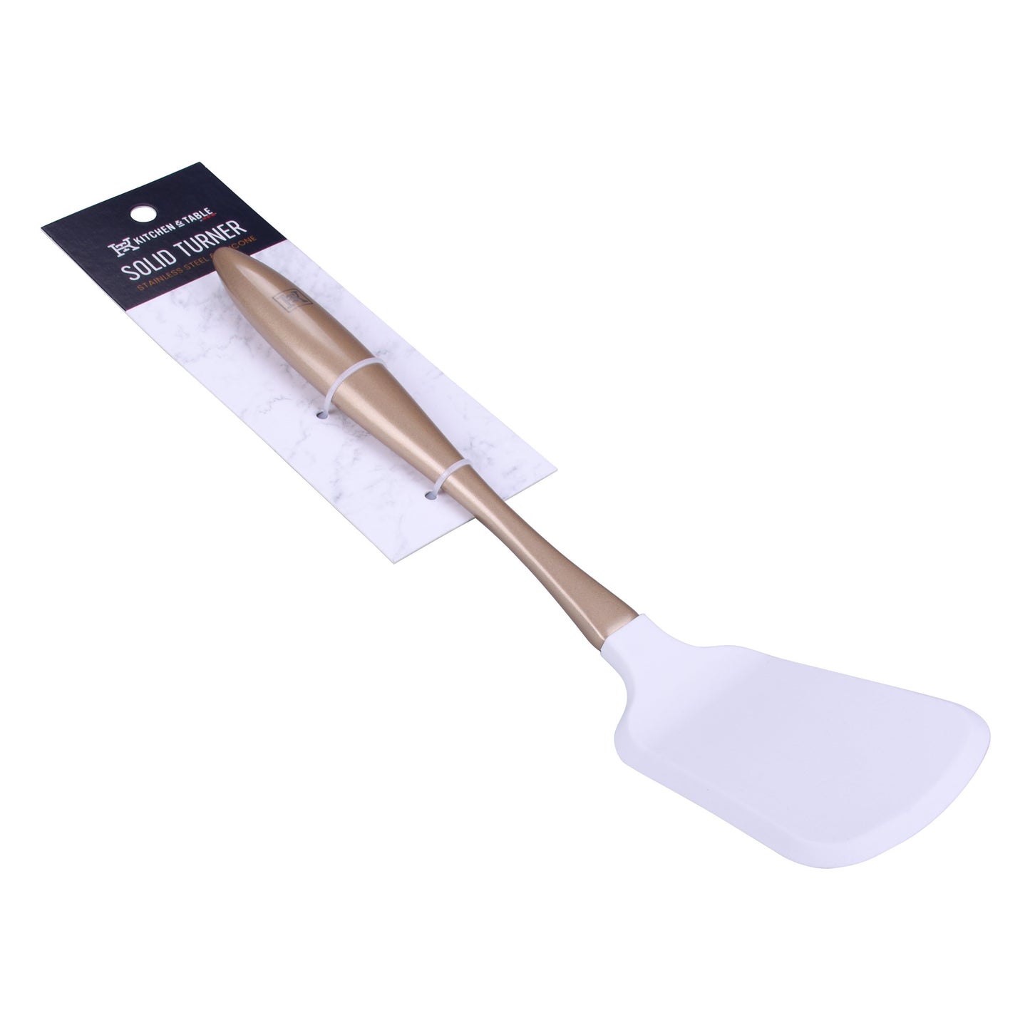 Kitchen & Table by H-E-B Stainless Steel & Silicone Solid Turner - Gold