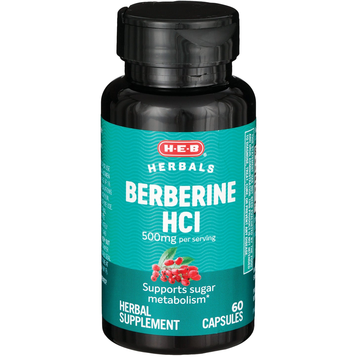 H-E-B Herbals Berberine HCL Capsules - 500 mg