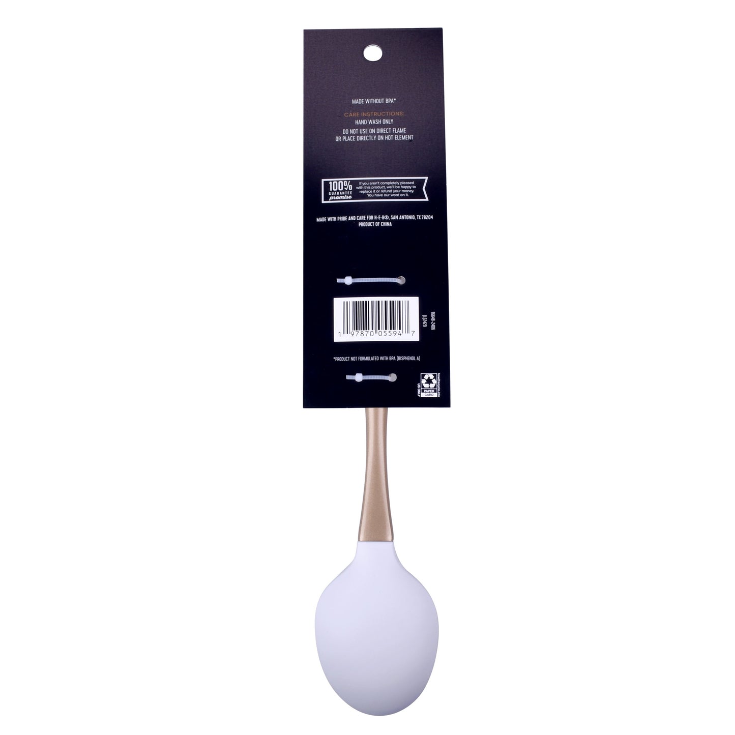 Kitchen & Table by H-E-B Stainless Steel & Silicone Solid Spoon - Gold