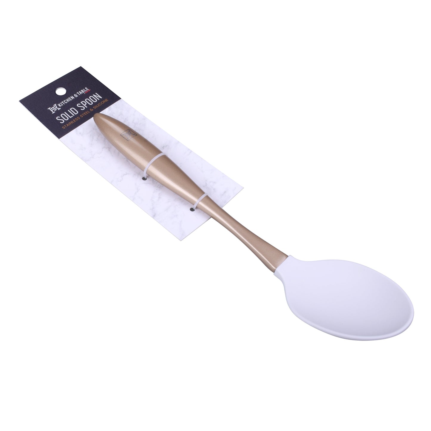 Kitchen & Table by H-E-B Stainless Steel & Silicone Solid Spoon - Gold