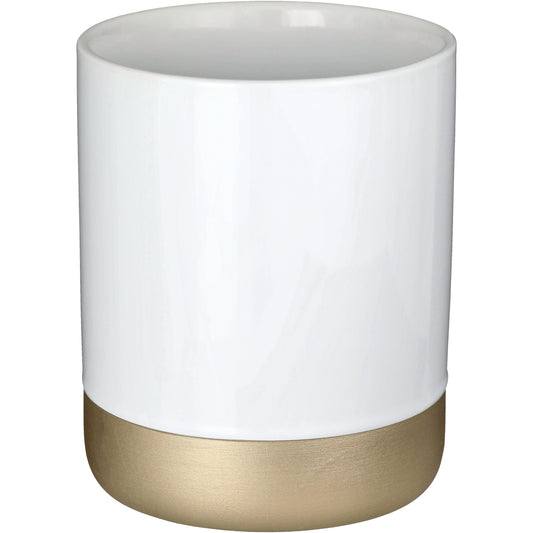 Kitchen & Table by H-E-B White & Gold Ceramic Crock