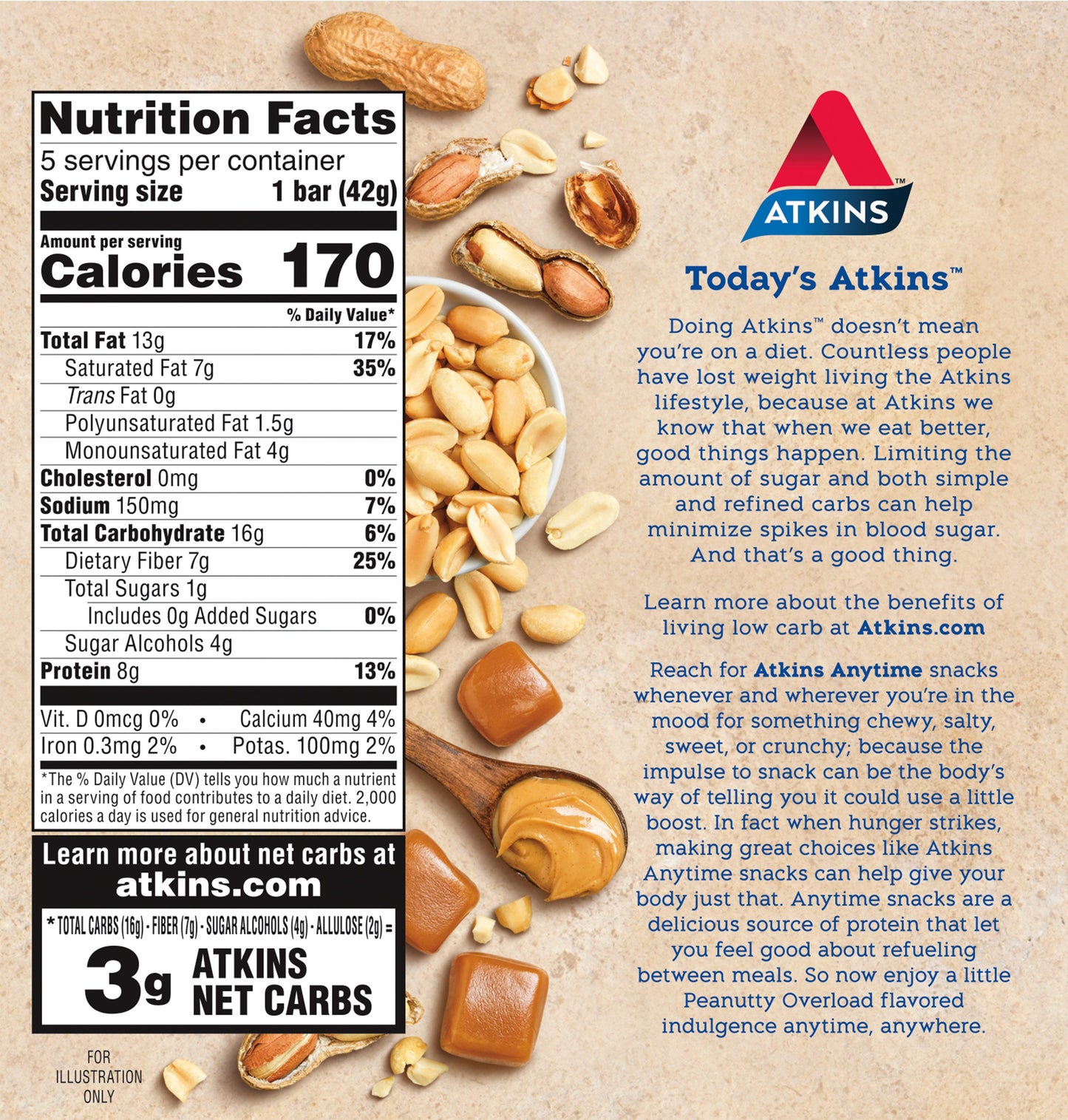 Atkins 8g Protein Bars - Peanutty Overload