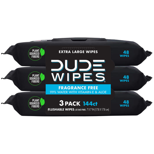 Dude Wipes Fragrance Free XL Flushable Wipes 3 pk