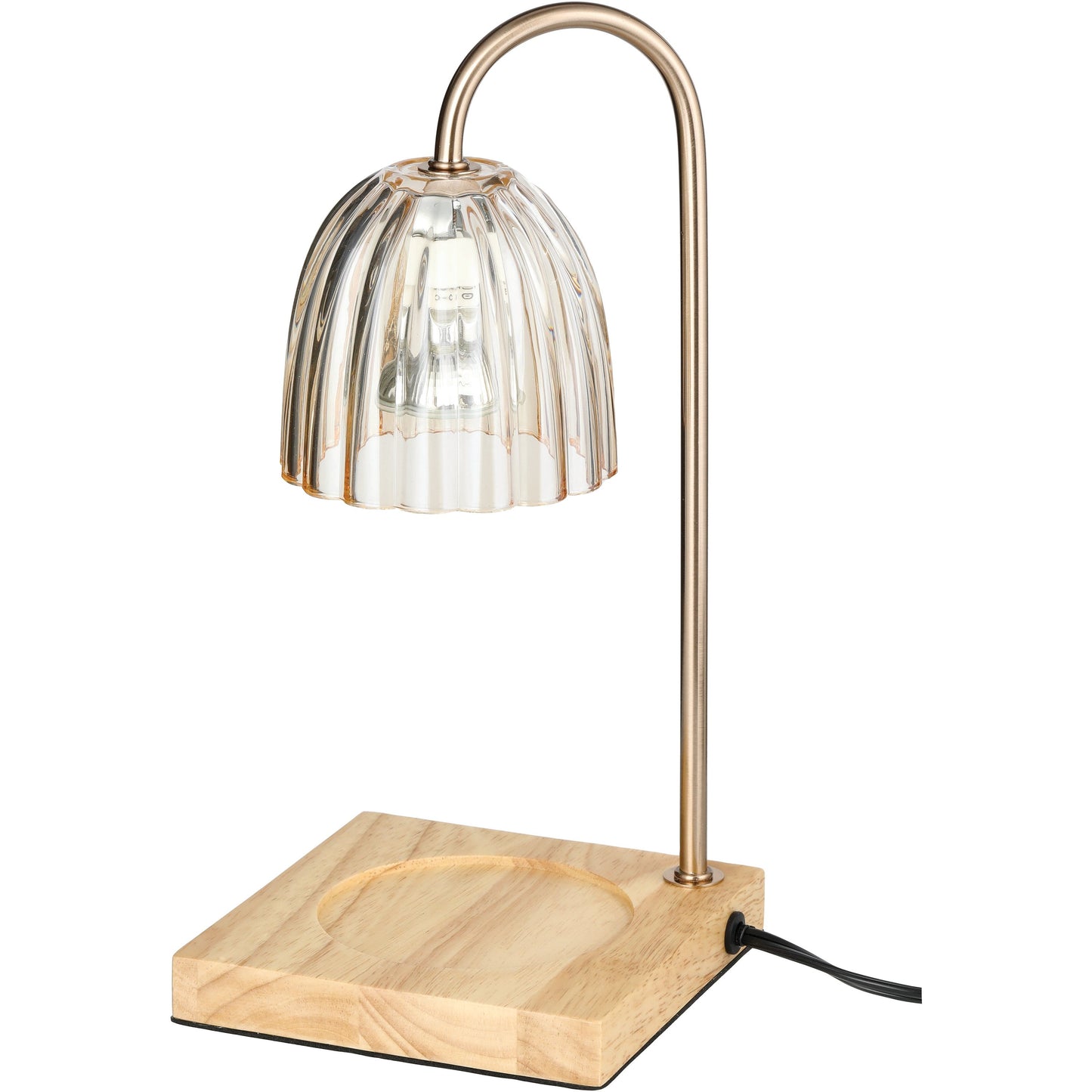 Haven + Key Candle Warmer - Gold with Wood Base