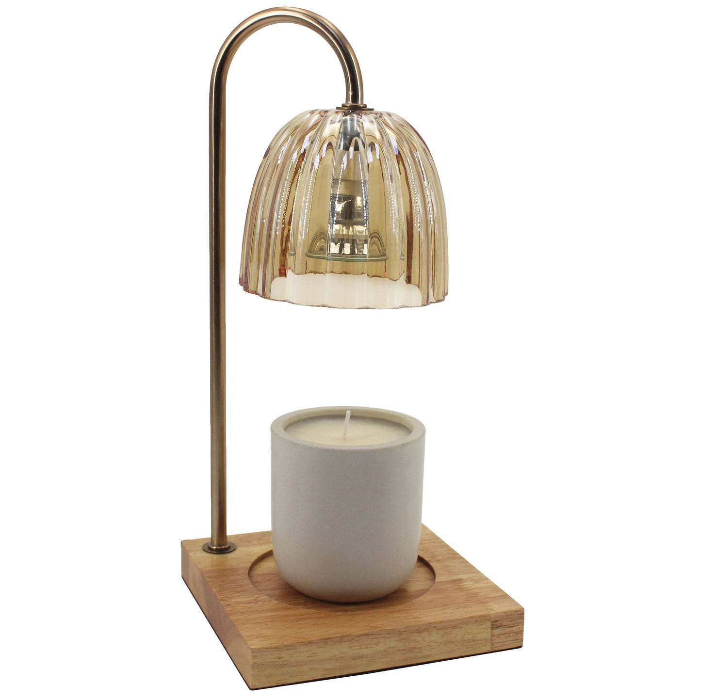 Haven + Key Candle Warmer - Gold with Wood Base