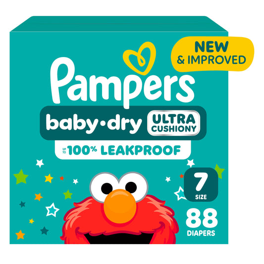 Pampers Baby Dry Ultra Cushiony Diapers - Size 7 (26-50 lbs)